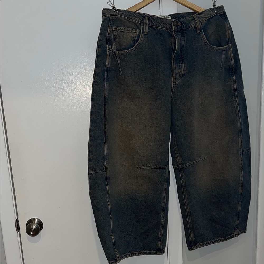 Free People Relaxed Dark Blue Jeans